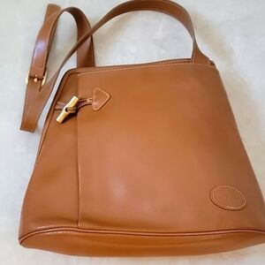 LONGCHAMP Authentic Made In France Roseau Bamboo Toggle Clasp Leather Crossbody